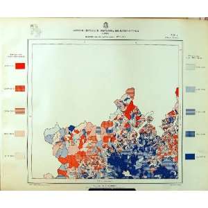   1929 Colour Map Italy Statistics Deaths Milano Novara