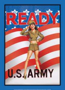 Nostalgic Sign US ARMY WWII Recruiting PINUP Girl NEW  