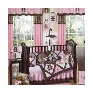    Teddy Bear Pink 9 Piece Crib Set   Girls Baby Bedding Baby