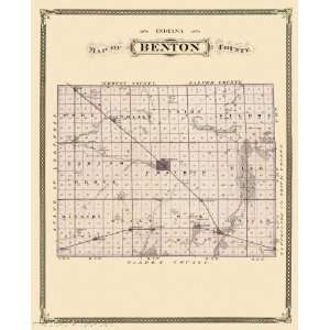  BENTON COUNTY INDIANA (IN) MAP 1876