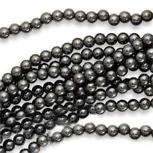  Hematite 4mm Round Beads Metallic Gray / 16 Inch Strand 