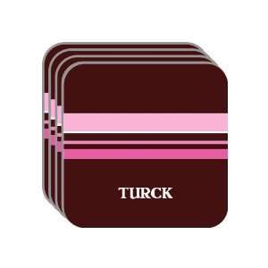 Personal Name Gift   TURCK Set of 4 Mini Mousepad Coasters (pink 