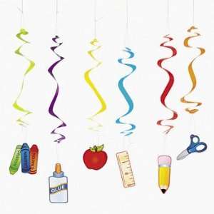 12 School Supplies Dangling Swirls   Teacher Resources & Classroom 