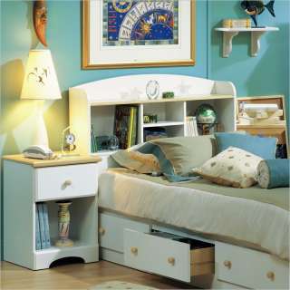 South Shore Newbury Kids Twin Bookcase Storage Bed White Finish 