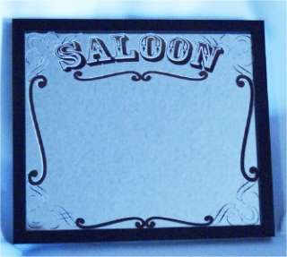Mirror with Western Saloon Theme Sign for Bar Den Gameroom Pub Man 