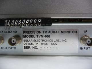 3PC BELAR TVM 230 100 3A DIGITAL STEREO PRECISION AURAL FREQUENCY TV 