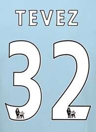 TEVEZ #32 MC Iron On Jersey Transfer Letter & Number  
