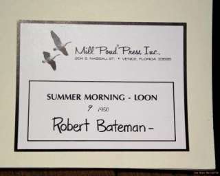 Robert Bateman Summer Morning   Loon Low # Signed Print LIMITED 