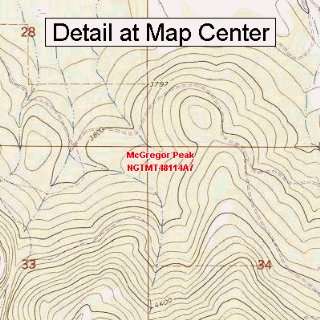  USGS Topographic Quadrangle Map   McGregor Peak, Montana 