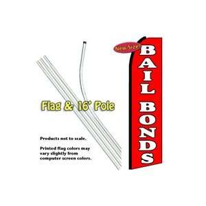  Bail Bonds Feather Banner Flag Kit (Flag & Pole) Patio 