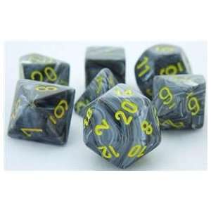   RPG Dice Set (Vortex Black) role playing game dice + bag Toys & Games