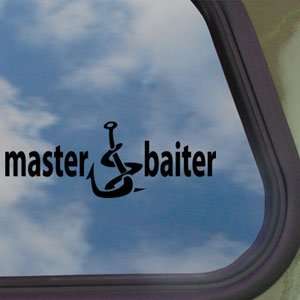  Funny Fishing Master Baiter Black Decal Window Sticker 
