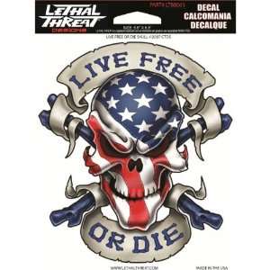  LETHAL THREAT DECAL LIVE FREE OR DIE Automotive