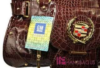 Ashley M Genuine Licensed GM CADILLAC Purse Patent Crocs Tote Bag 