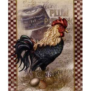 True Blue Rooster Finest LAMINATED Print Alma Lee 9x11