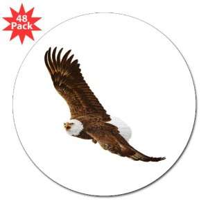    3 Lapel Sticker (48 Pack) Bald Eagle Flying 