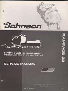 1972 JOHNSON RAMPAGE 32 HP SNOWMOBILE SERVICE MANUAL  