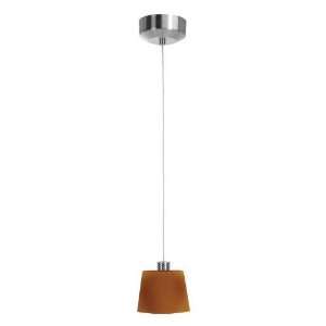   Voltage Pendant with Thea Glass, Brushed Steel Finish with Amber Glass