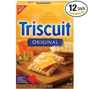 Triscuit Whole Wheat Crackers, 9.5 Ounce Packs (Pack of 12)  