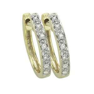  14K Yellow Gold 0.05 ct. Diamond Hoop Earrings Katarina Jewelry