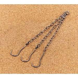 Triple Hooks and Chains, Nickel, 6 in  Industrial 
