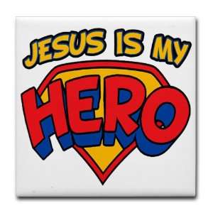  Tile Coaster (Set 4) Jesus Is My Hero 