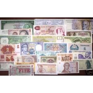  50 DIFFERENT banknotes from 50 DIFFERENT COUNTRIES. All 