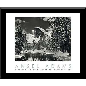  Ansel Adams,Half Dome, Merced River, Winter FRAMED ART 