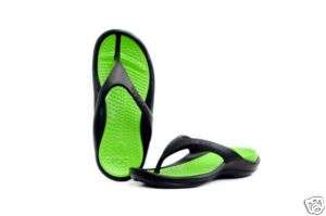 Crocs Athens Flip Flops Sandals Girls Black Green 12 13  