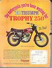 1968 TRIUMPH TROPHY 250 MAGAZINE AD RAT ROD HOT ROD KUSTOM