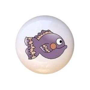  Cute Sea Creatures Purple Fish Drawer Pull Knob