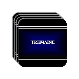 Personal Name Gift   TREMAINE Set of 4 Mini Mousepad Coasters (black 