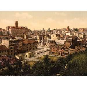  Vintage Travel Poster   A panorama from the Palatine Rome Italy 