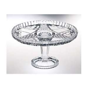  Pinwheel Crystal Cake Plate on Foot   10 inches Kitchen 