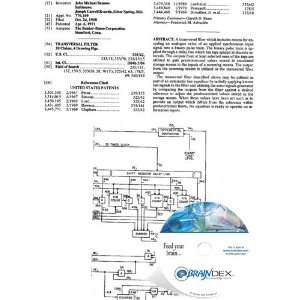  NEW Patent CD for TRANSVERSAL FILTER 
