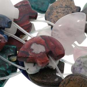 Multicolored Stones  Zuni Bear Plain   30mm Height, 22mm Width, Sold 