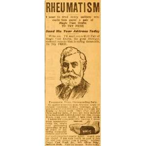  1909 Ad Magic Foot Draft Rheumatism Medical Quackery Cure 