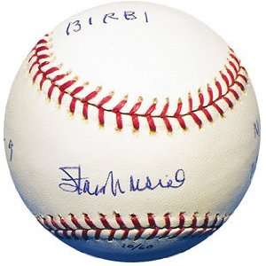    Stan Musial Autographed Baseball with Stats