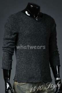 Mens Slim Fit High Quality T shirt Sweater L Grey Z86  