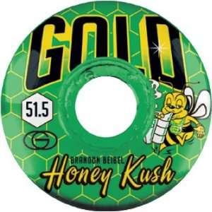 Gold Biebel Honey Kush 51.5mm Clear Green Skate Wheels 