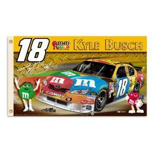  NASCAR Kyle Busch #18 2 Sided 3 by 5 Foot Flag with 