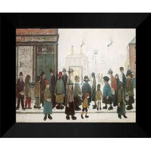  Lowry FRAMED Art 15x18 Waiting for the Shops to Open 