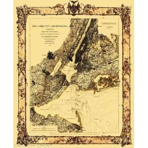  NEW YORK CITY & ENVIRONS (NY) MAP BY A. LINDENKOHL & P 
