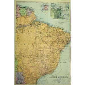  Map South America Trinidad C1890 Bacon World