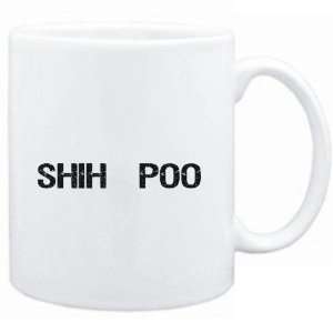  Mug White  Shih poo  SIMPLE / CRACKED / VINTAGE / OLD 