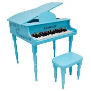   Crescent 30 Keys Teal Toy Grand Piano with Bench Musical Instruments