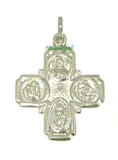 Sterling Silver 925 4 Way Catholic Cross Charm SC101  