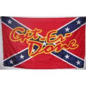  REBEL FLAG       GIT ER DONE       Confederate flag   3x5 