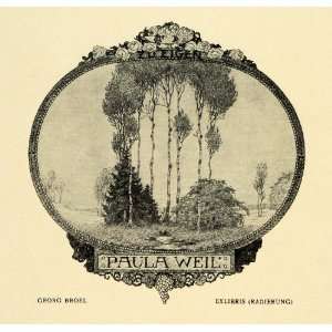   Paula Weil Birch Tree River   Original Halftone Print