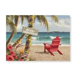  Tropical Beach Paradise Boxed Christmas Holiday Cards 
